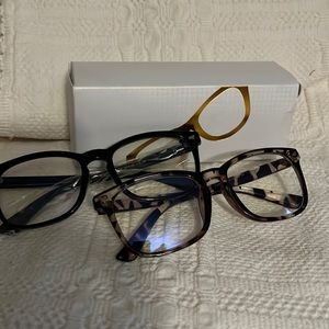 2 pairs blue light glasses